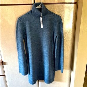 Cozy Blue Cowl Neck Sweater with Relaxed Fit